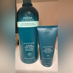 New Aveda Pramasana scalp cleanser 33.8oz and Aveda nourishing scalp masque